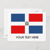 Carte Postale Drapeau de la République Dominicaine (Devant / Derrière)
