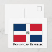 Carte Postale Drapeau de la République Dominicaine (Devant / Derrière)