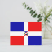 Carte Postale Drapeau de la République Dominicaine (Debout devant)