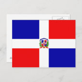 Carte Postale Drapeau de la République Dominicaine (Devant / Derrière)