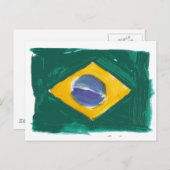 Carte Postale Drapeau de la République du Brésil (Devant / Derrière)