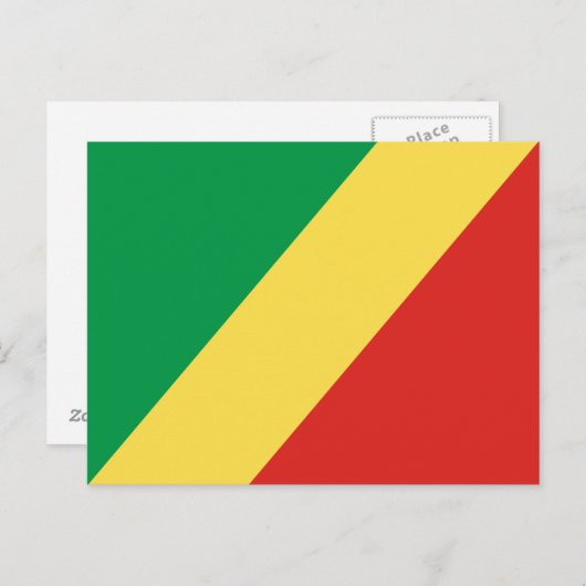 Carte Postale Drapeau de la République du Congo (Devant / Derrière)