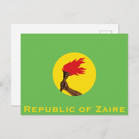Carte Postale Drapeau de la République du Zaïre (Devant / Derrière)