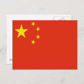 Carte Postale Drapeau de la République populaire de Chine (Devant / Derrière)