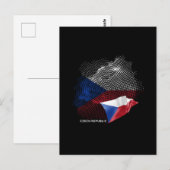 Carte Postale Drapeau de la République tchèque (Devant / Derrière)