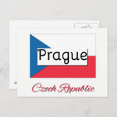Carte postale drapeau de la République tchèque de  (Devant / Derrière)