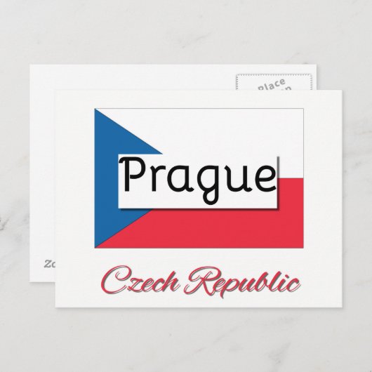 Carte postale drapeau de la République tchèque de  (Devant / Derrière)