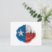Carte Postale Drapeau de la rose du Texas sur fond blanc (Debout devant)