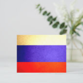 Carte Postale Drapeau de la Russie embrassée par Sun (Debout devant)