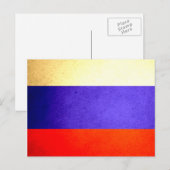 Carte Postale Drapeau de la Russie embrassée par Sun (Devant / Derrière)