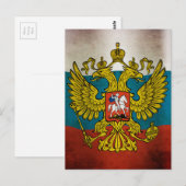 Carte Postale Drapeau de la Russie qui flotte (Devant / Derrière)
