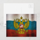 Carte Postale Drapeau de la Russie qui flotte (Devant / Derrière)