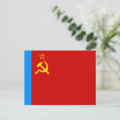 Carte Postale Drapeau de la Russie soviétique, URSS, CCCP, commu (Debout devant)