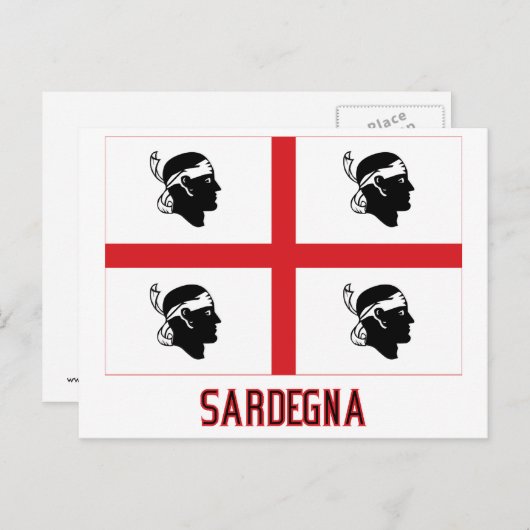 Carte Postale Drapeau de la Sardaigne (Devant / Derrière)