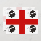 Carte Postale Drapeau de la Sardaigne, Italie (Devant / Derrière)