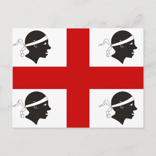 Carte Postale Drapeau de la Sardaigne, Italie (Devant)