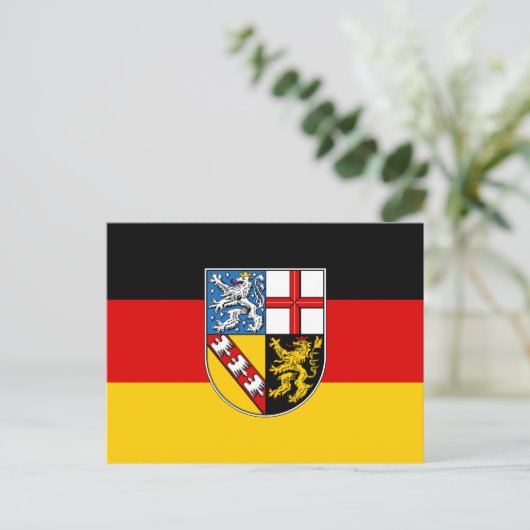 Carte Postale Drapeau de la Sarre (Debout devant)