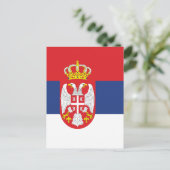 Carte Postale drapeau de la Serbie (Debout devant)