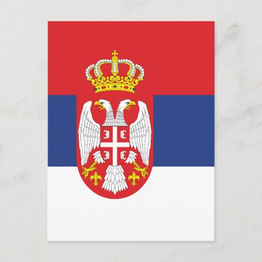 Carte Postale drapeau de la Serbie (Devant)