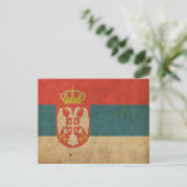 Carte Postale Drapeau de la Serbie vintage (Debout devant)