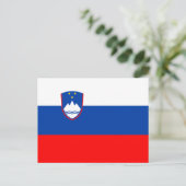 Carte Postale Drapeau de la Slovénie (Debout devant)