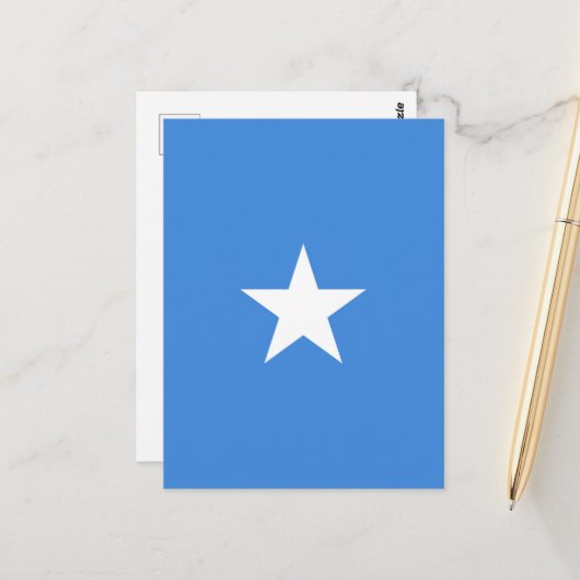 Carte Postale Drapeau de la Somalie (Devant/Arrière en situation)
