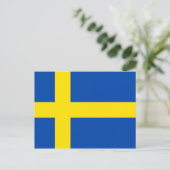 Carte Postale Drapeau de la Suède (Debout devant)