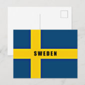 Carte Postale Drapeau de la Suède (Devant / Derrière)