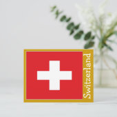 Carte Postale drapeau de la Suisse (Debout devant)