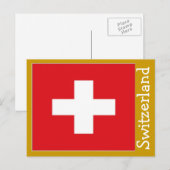 Carte Postale drapeau de la Suisse (Devant / Derrière)