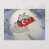 Carte Postale Drapeau de la Turquie (Devant)