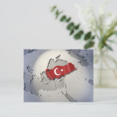 Carte Postale Drapeau de la Turquie (Debout devant)