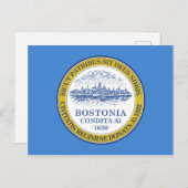 Carte Postale Drapeau de la ville de Boston (Massachusetts) (Devant / Derrière)