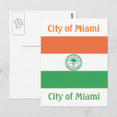 Carte Postale Drapeau de la ville de Miami (Devant / Derrière)