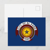 Carte Postale Drapeau de la ville d'El Paso (Texas) (Devant / Derrière)