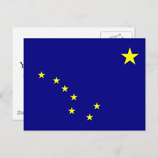 Carte Postale Drapeau de l'Alaska (Devant / Derrière)