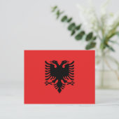 Carte Postale Drapeau de l'Albanie (Debout devant)