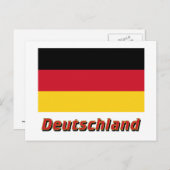 Carte Postale Drapeau de l'Allemagne avec nom (Devant / Derrière)