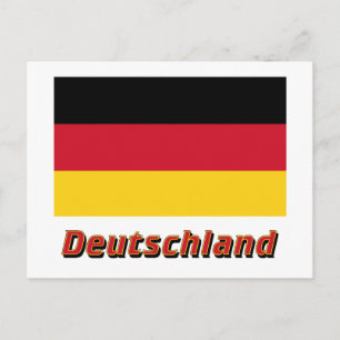 Carte Postale Drapeau de l'Allemagne avec nom