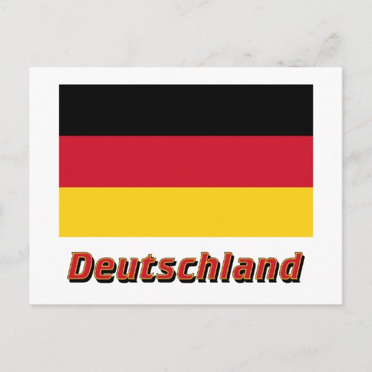 Carte Postale Drapeau de l'Allemagne avec nom (Devant)