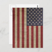 Carte Postale Drapeau de l'Amérique vintage (Devant / Derrière)