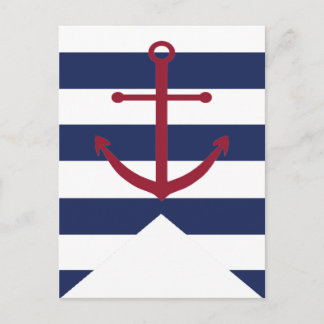 Carte Postale Drapeau de l'Ancre du Baby shower nautique