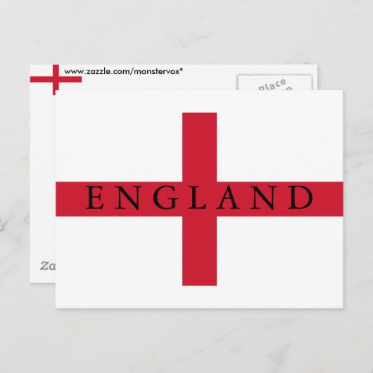 Carte postale Drapeau de l'Angleterre (Devant / Derrière)