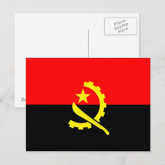 Carte Postale Drapeau de l'Angola (Devant / Derrière)