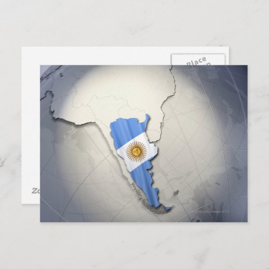 Carte Postale Drapeau de l'Argentine (Devant / Derrière)