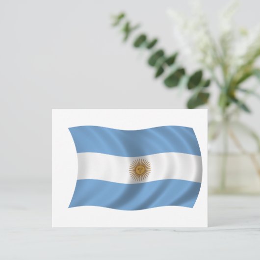 Carte Postale Drapeau de l'Argentine (Debout devant)