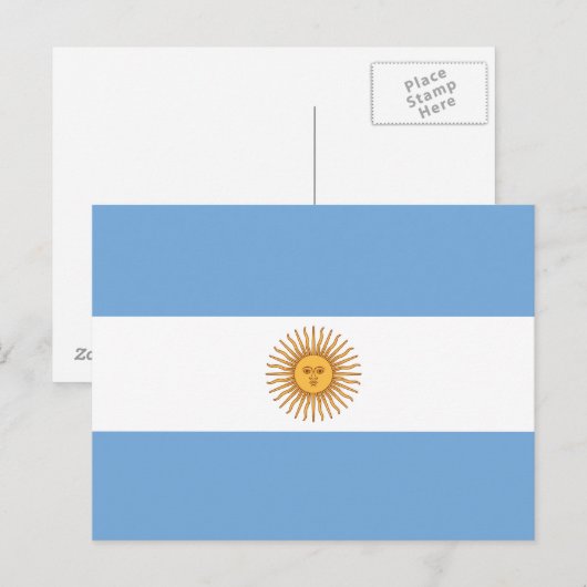 Carte Postale Drapeau de l'Argentine (Devant / Derrière)