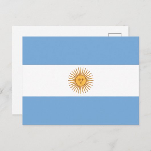 Carte Postale Drapeau de l'Argentine (Devant / Derrière)