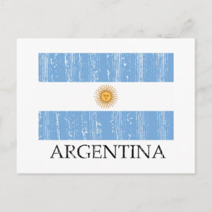 Carte Postale Drapeau de l'Argentine vintage