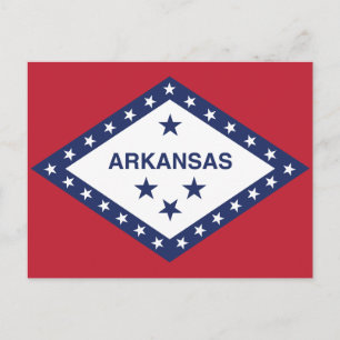 Carte Postale Drapeau de l'Arkansas Diamant & Étoiles